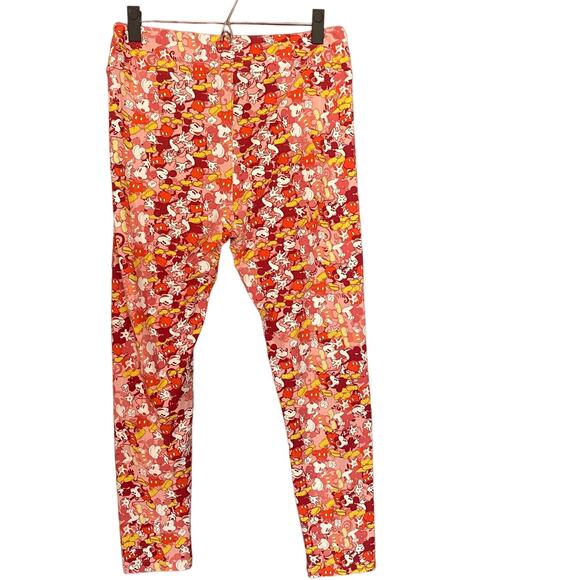 LuLaRoe X Disney T&C Red Multicolor Mickey Mouse Leggings Women Sz S - Picture 2 of 7